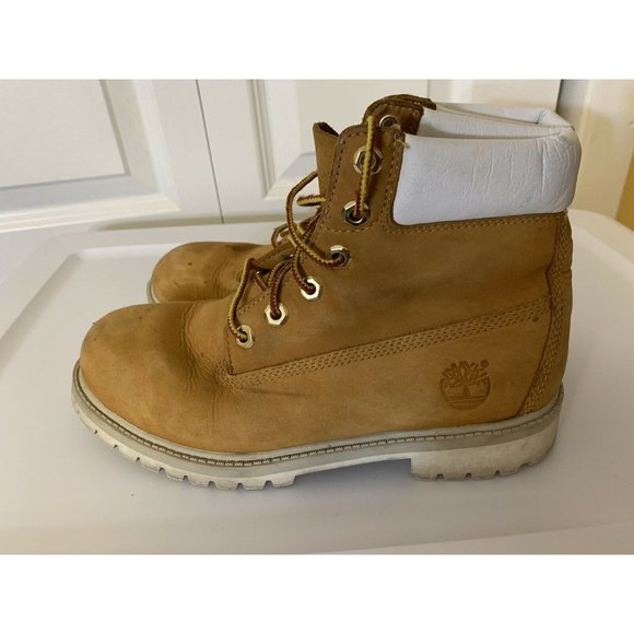TIMBERLAND Men's Sz 5 Wheat White Suede Boots Rare Color‎ Combo - Picture 5 of 8